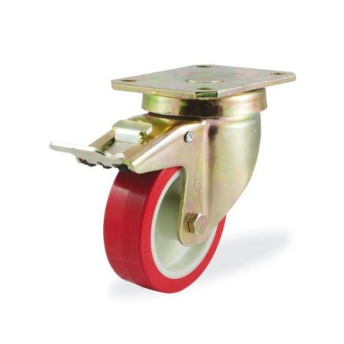 Колёсная опора KAMA 4102-PUR-055-F18 с тормозом