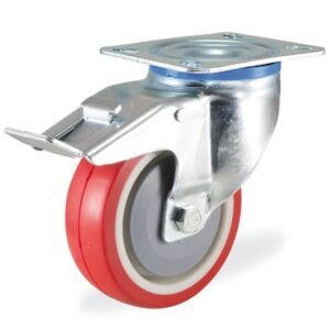 Колёсная опора KAMA 3302-PUR-080-F18 с тормозом