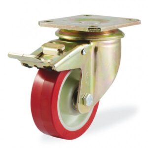 Колёсная опора KAMA K-4102-PUR-100-F18 с тормозом
