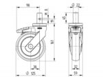 Колесная опора с общим тормозом 5377PJP125R05-22x45 — изображение 3
