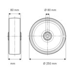 Колесо фланцевое 250  FTF250x80-80-5 x15 — изображение 3