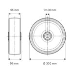 Колесо под ось IEP300x55-20 — изображение 2