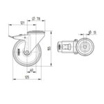 Колесо поворотное с тормозом 125  3477PJP125P30-13 BLUE SUPRATECH — изображение 2