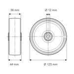 Колесо SANDWICH под ось 125  HUR125x36-12 — изображение 2