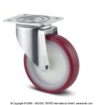 Поворотная колесная опора красный полиуретан 100  3470UAR100P62